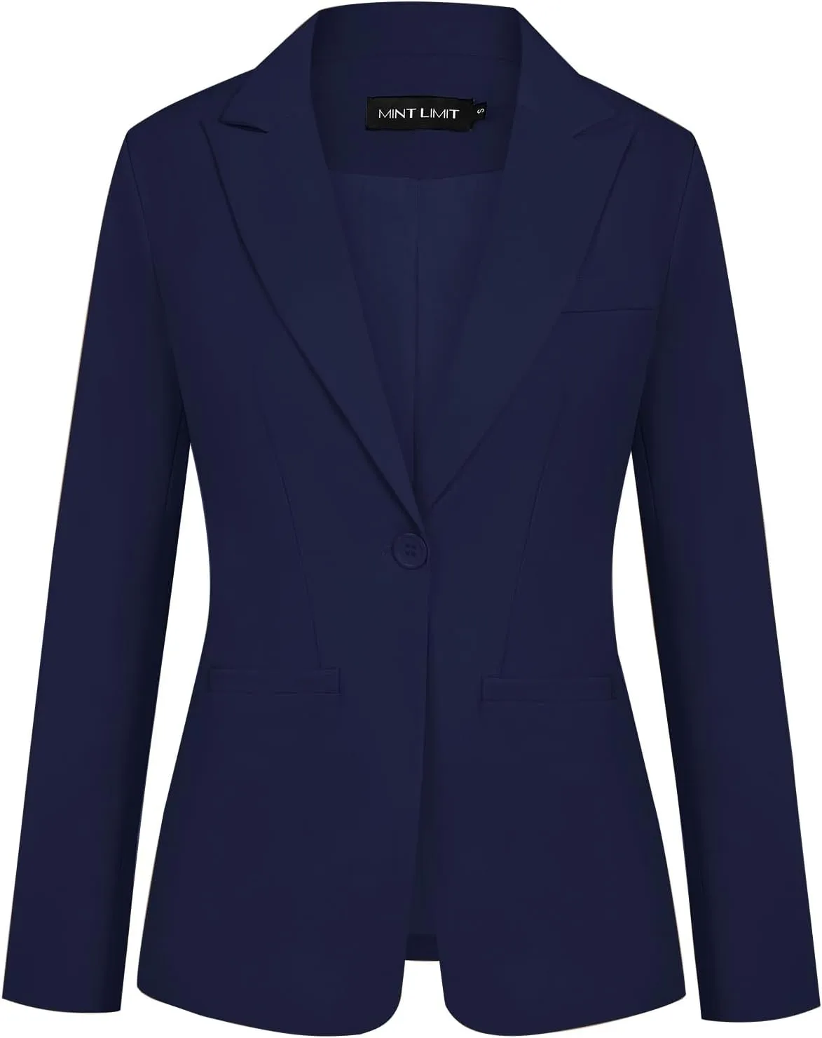 MINTLIMIT Women's Casual Long Sleeve Blazers Lapel Shoulder Pad Button Work Blazer Fully Lined Suit Jacket with Pockets