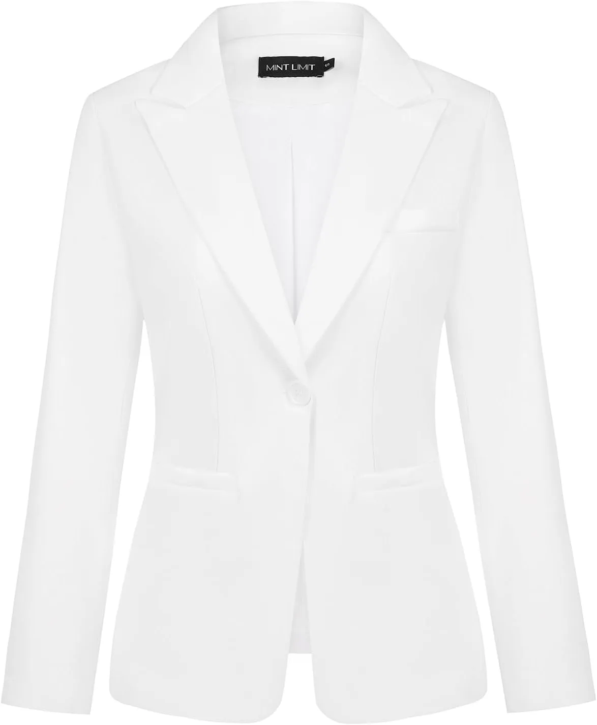 MINTLIMIT Women's Casual Long Sleeve Blazers Lapel Shoulder Pad Button Work Blazer Fully Lined Suit Jacket with Pockets
