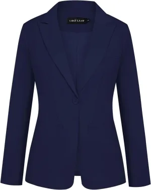 MINTLIMIT Women's Casual Long Sleeve Blazers Lapel Shoulder Pad Button Work Blazer Fully Lined Suit Jacket with Pockets