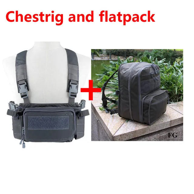 New Design! MOLLE Chest Rig Mochila Military Vest Flatpack Tactical Backpack Armor Rifle AK M4 Hanger Nylon Rucksack Hunting Army Bag