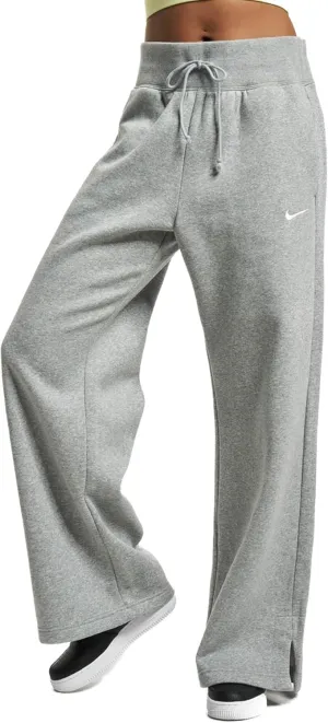 Nike Sportswear Phoenix Fleece Women's High-Waisted Wide-Leg Sweatpants (DQ5615-063, Dark Grey Heather/Sail) Size X-Small