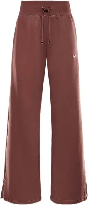 Nike Sportswear Phoenix Fleece Women's High-Waisted Wide-Leg Sweatpants (DQ5615-218, Red Sepia/Sail)