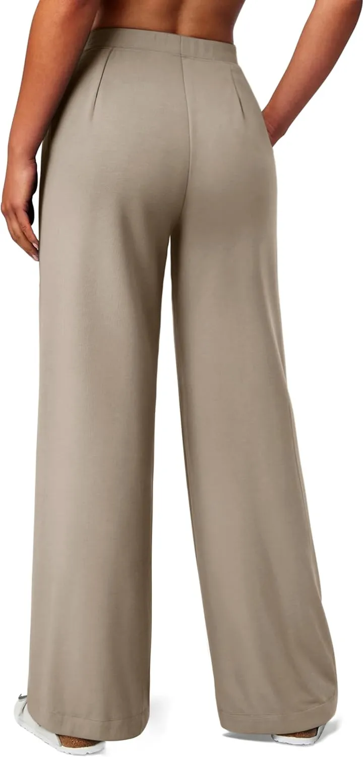 NIMIN Trousers Pants for Women Stretchy High Waisted Business Casual Slacks for Work Wide Leg Pleated Pull On Pants
