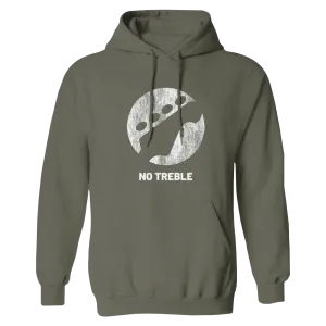 No Treble Distressed Logo Military Green Hoodie