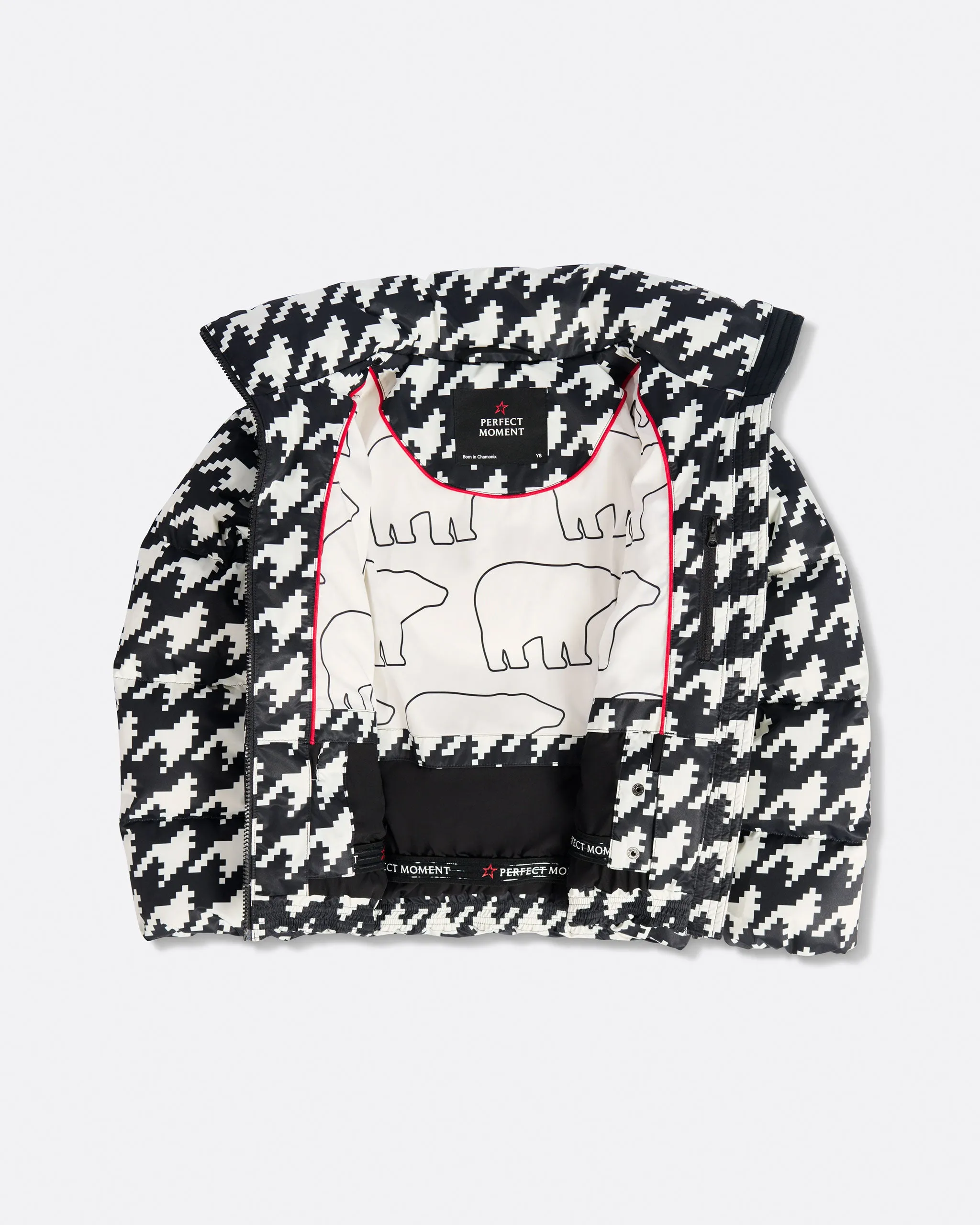 Nuuk Puffer Jacket Jr - Houndstooth - Black/White