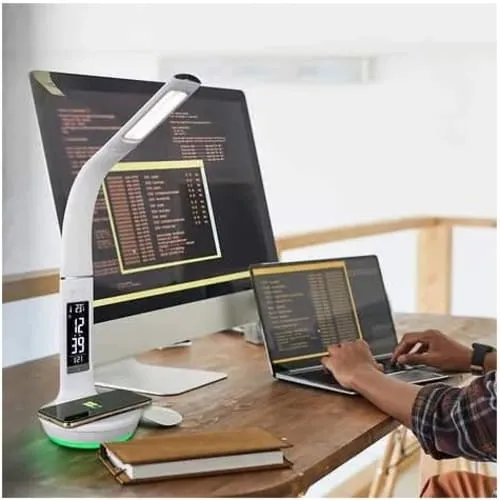 Ottlite Wireless Charging Led Desk Lamp With Colour Changing Base