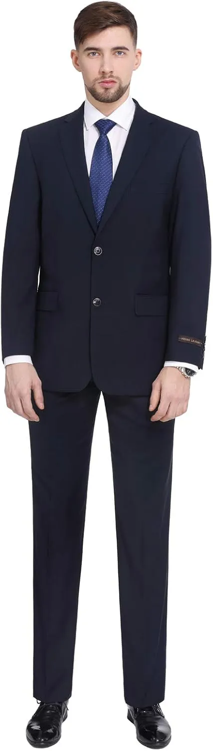 P&L Men's Suit 2 Piece Classic Fit Suits for Men Premium Business Suit Jacket & Pleated Pants Set for Wedding Prom