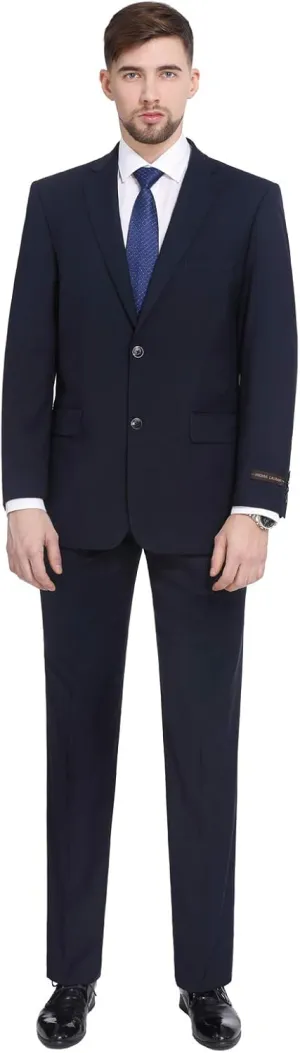 P&L Men's Suit 2 Piece Classic Fit Suits for Men Premium Business Suit Jacket & Pleated Pants Set for Wedding Prom