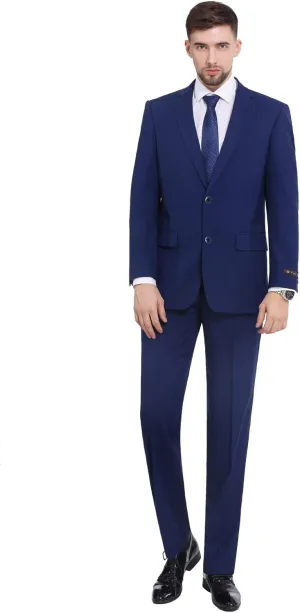 P&L Men's Suit 2 Piece Classic Fit Suits for Men Premium Business Suit Jacket & Pleated Pants Set for Wedding Prom