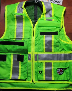 PC15X Party Chief Vest, HEAVY DUTY Orange, Yellow, Lime Green