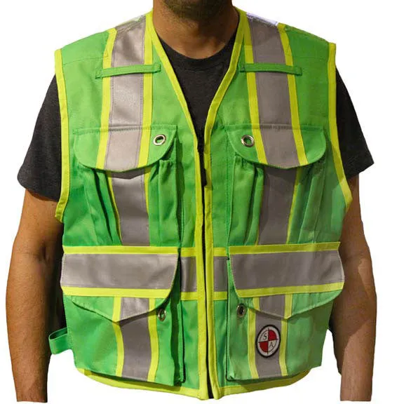 PC15X Party Chief Vest, HEAVY DUTY Orange, Yellow, Lime Green