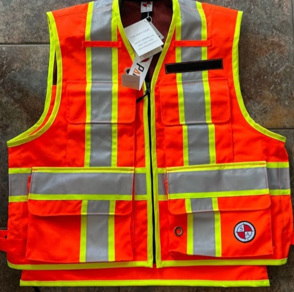 PC15X Party Chief Vest, HEAVY DUTY Orange, Yellow, Lime Green