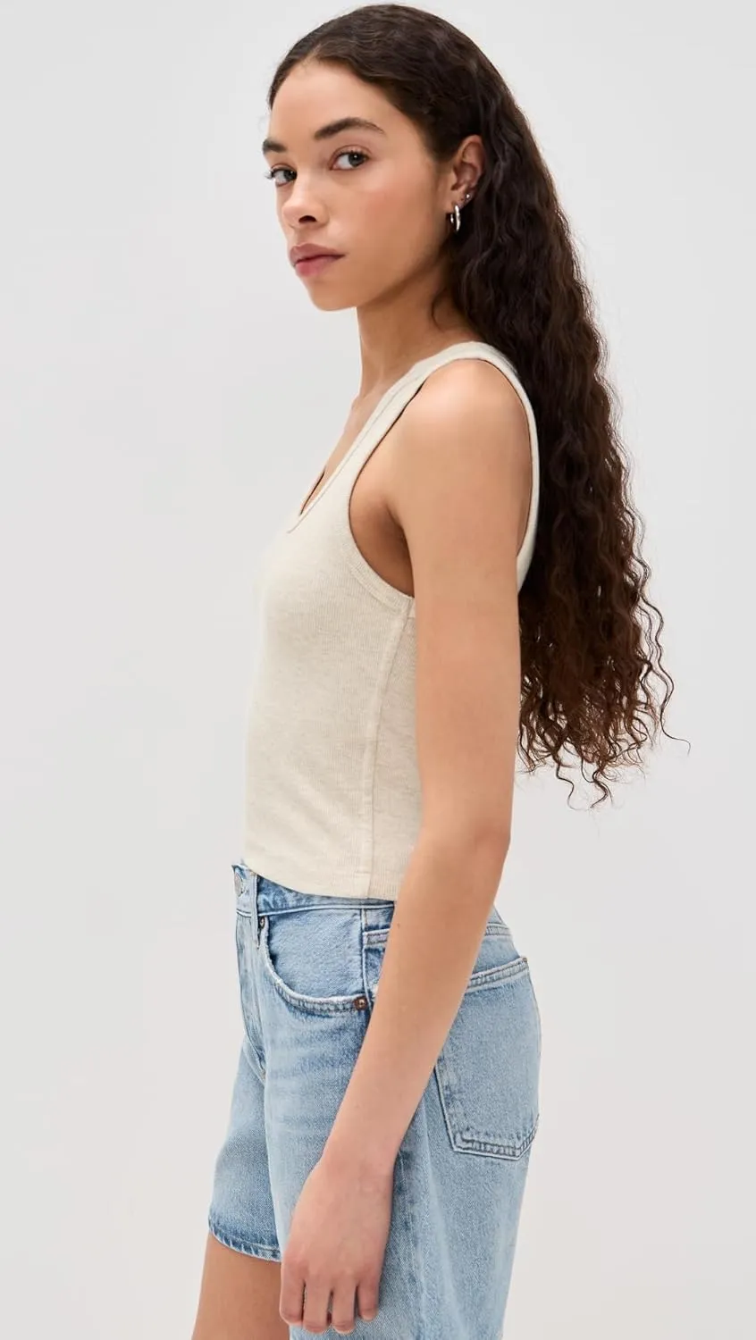 perfectwhitetee Women's Blondie Structured Rib Bra Friendly Tank