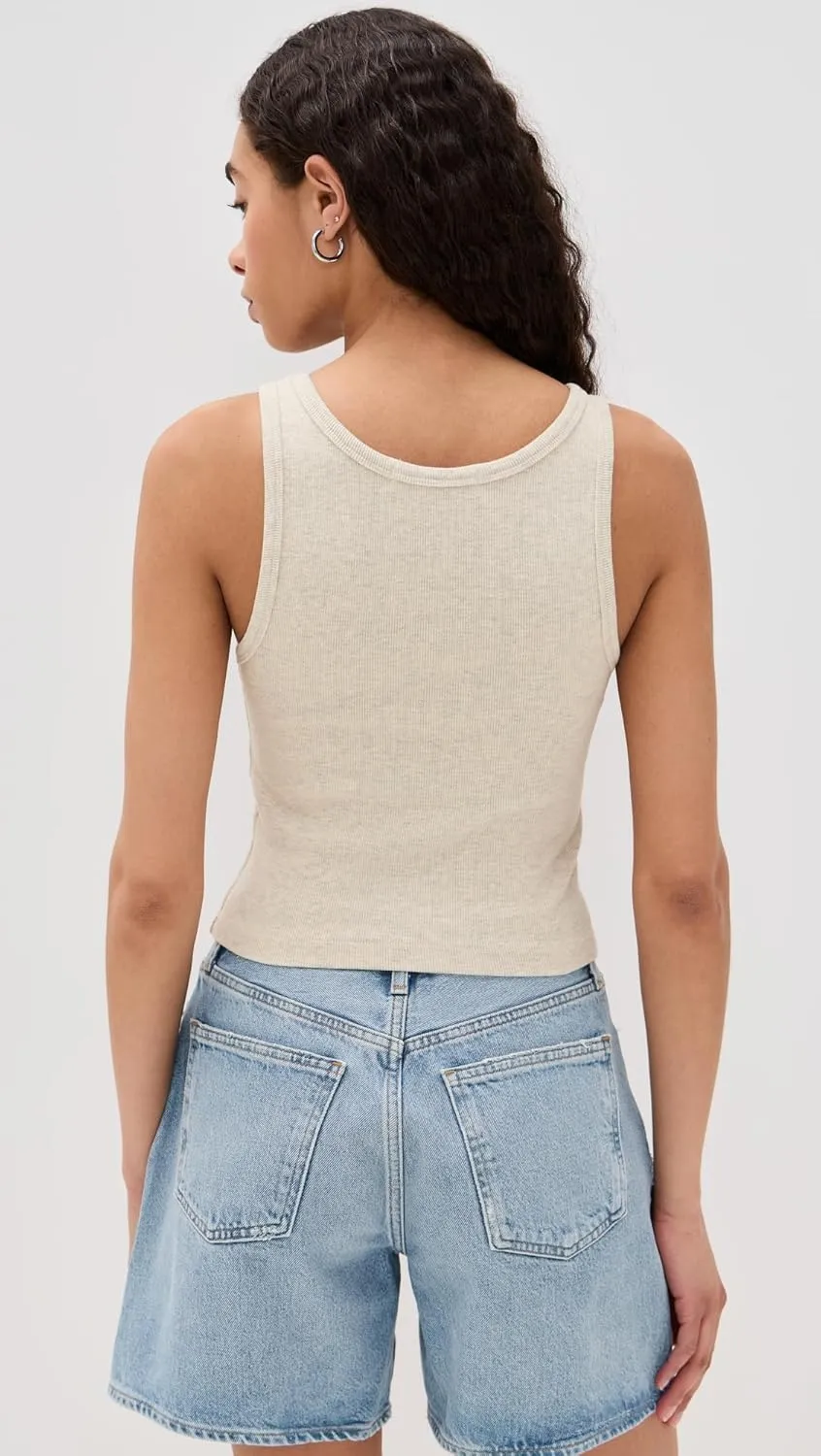 perfectwhitetee Women's Blondie Structured Rib Bra Friendly Tank