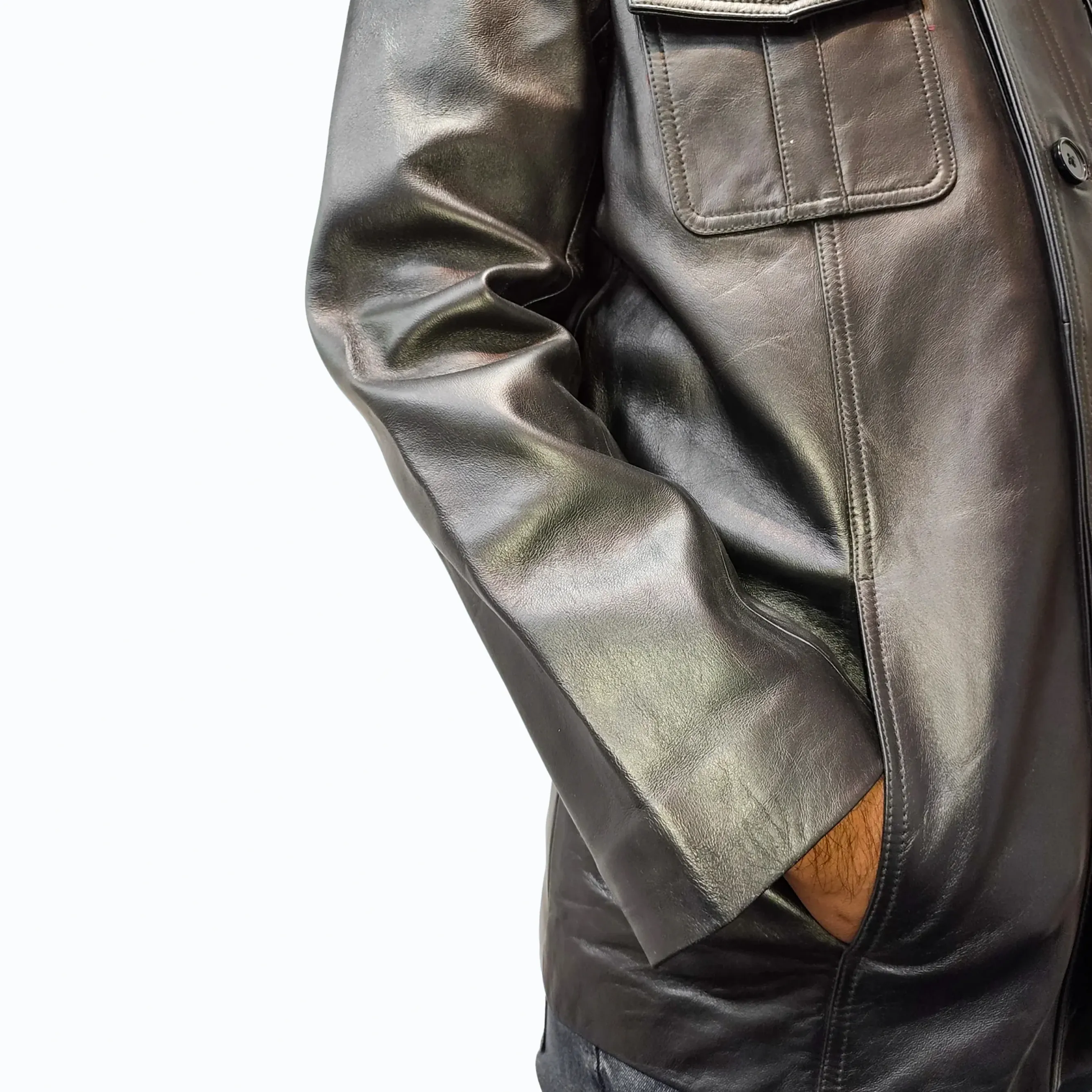 Pointer Original Leather Shirt Jacket Black