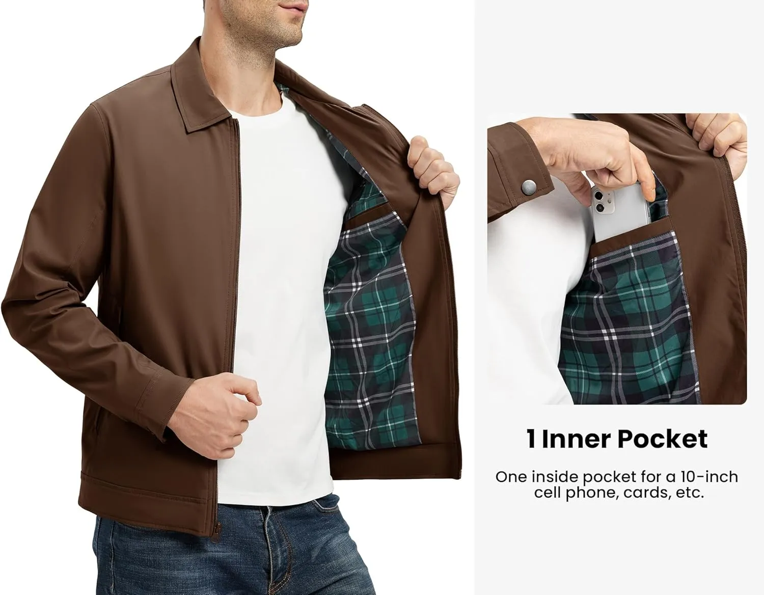 Rdruko Men's Light Jackets Windbreaker Spring Fall Lightweight Jackets Caual Stylish Jacket with Pockets