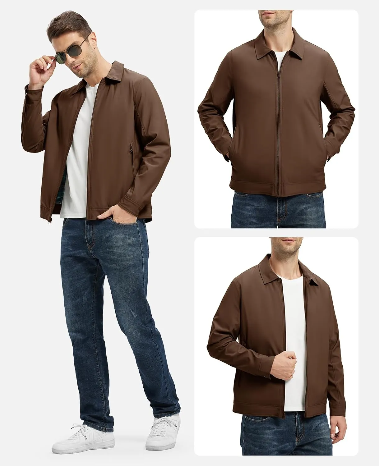Rdruko Men's Light Jackets Windbreaker Spring Fall Lightweight Jackets Caual Stylish Jacket with Pockets