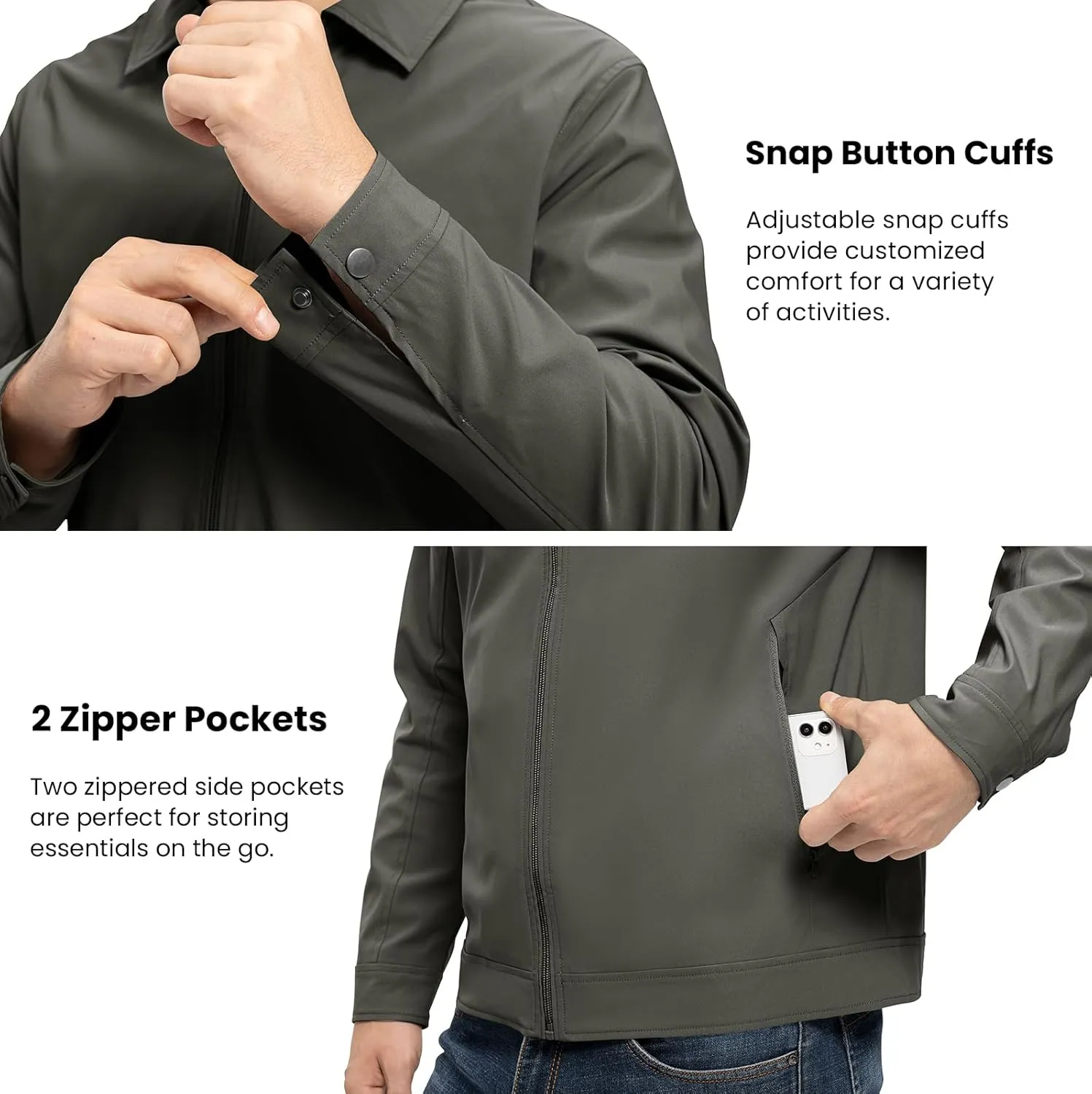 Rdruko Men's Light Jackets Windbreaker Spring Fall Lightweight Jackets Caual Stylish Jacket with Pockets