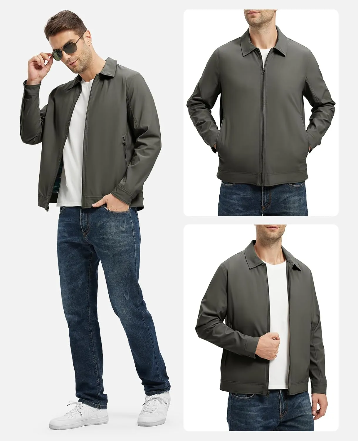 Rdruko Men's Light Jackets Windbreaker Spring Fall Lightweight Jackets Caual Stylish Jacket with Pockets