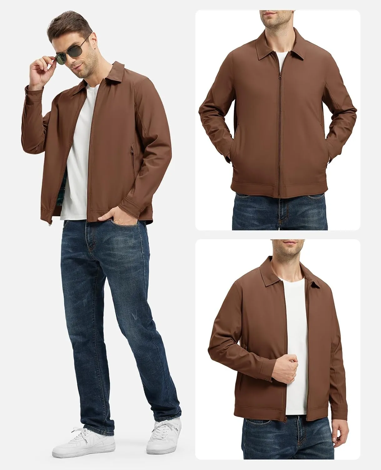 Rdruko Men's Light Jackets Windbreaker Spring Fall Lightweight Jackets Caual Stylish Jacket with Pockets