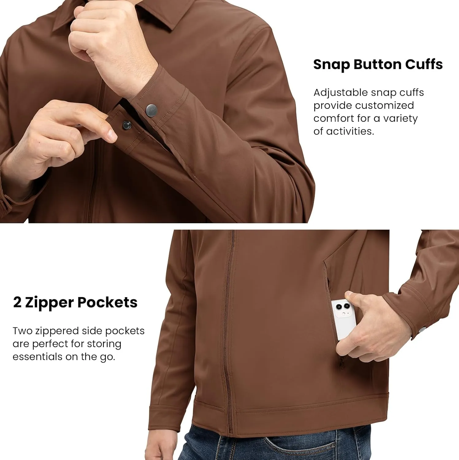 Rdruko Men's Light Jackets Windbreaker Spring Fall Lightweight Jackets Caual Stylish Jacket with Pockets