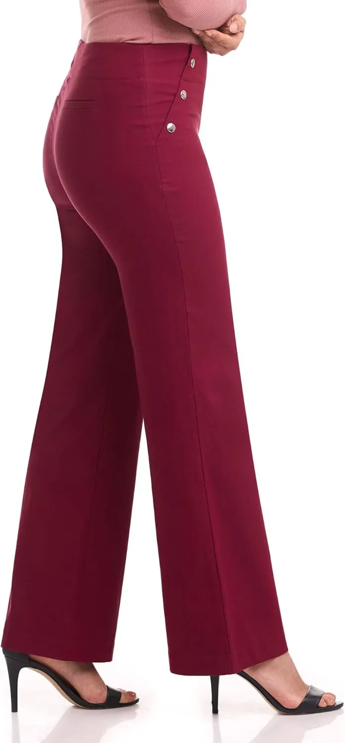Rekucci Women's Comfort Wide Leg Pull-On Pant