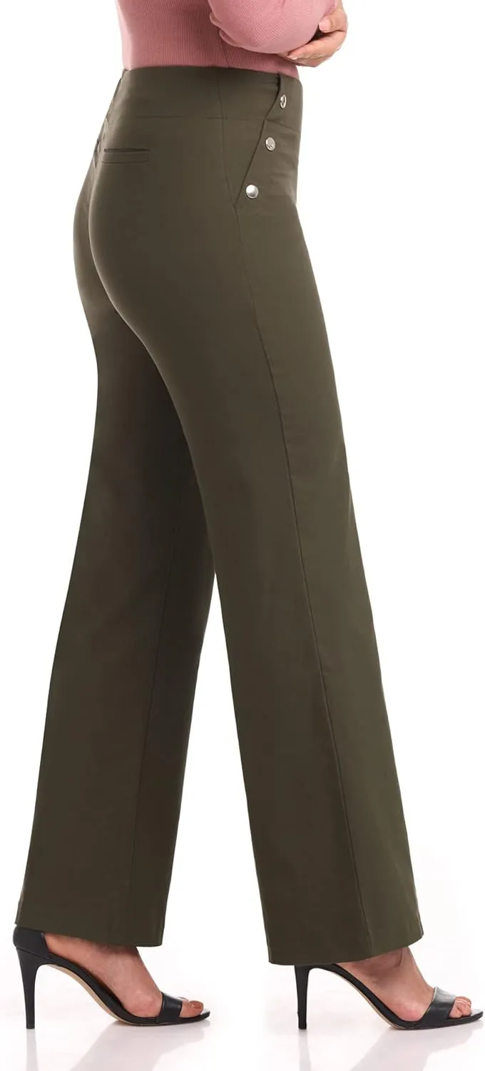 Rekucci Women's Comfort Wide Leg Pull-On Pant