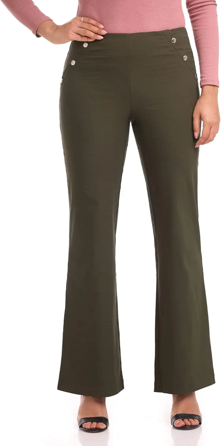 Rekucci Women's Comfort Wide Leg Pull-On Pant
