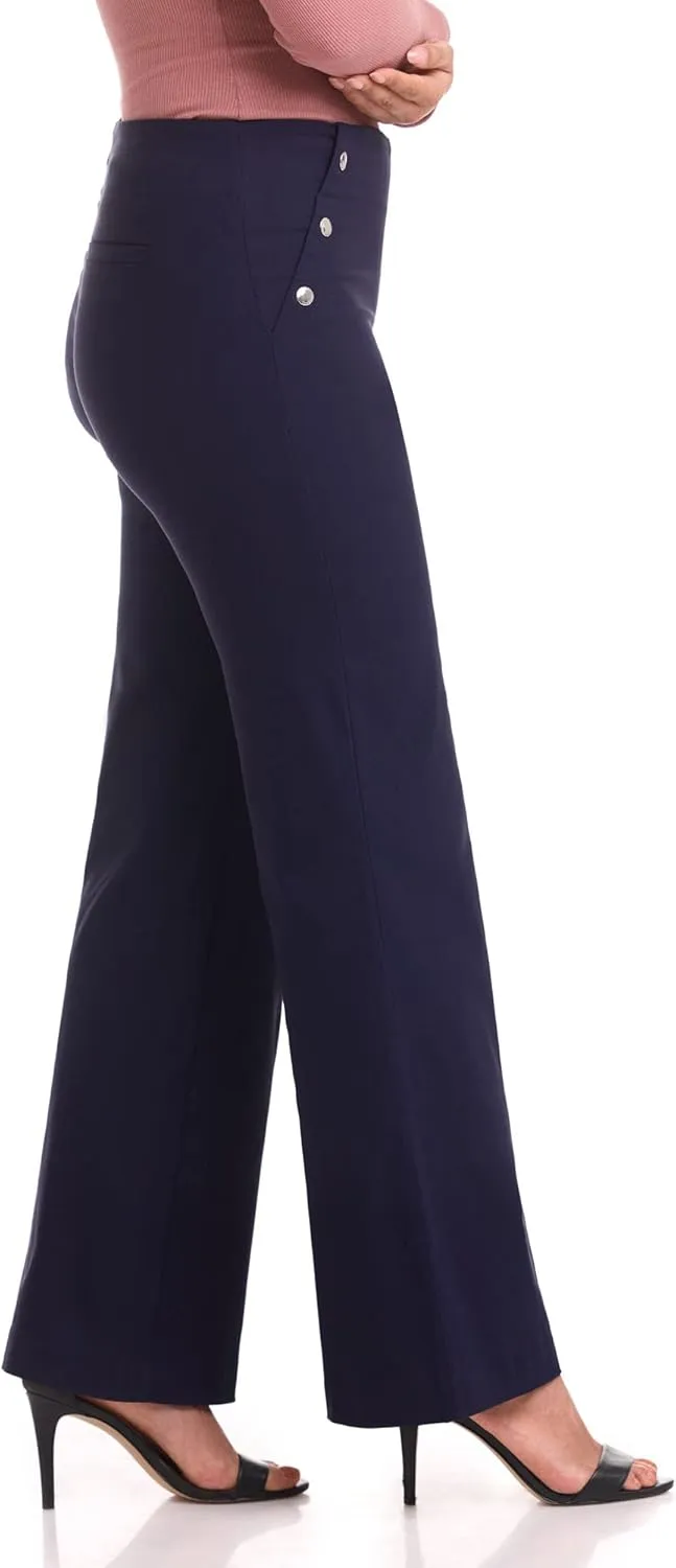 Rekucci Women's Comfort Wide Leg Pull-On Pant