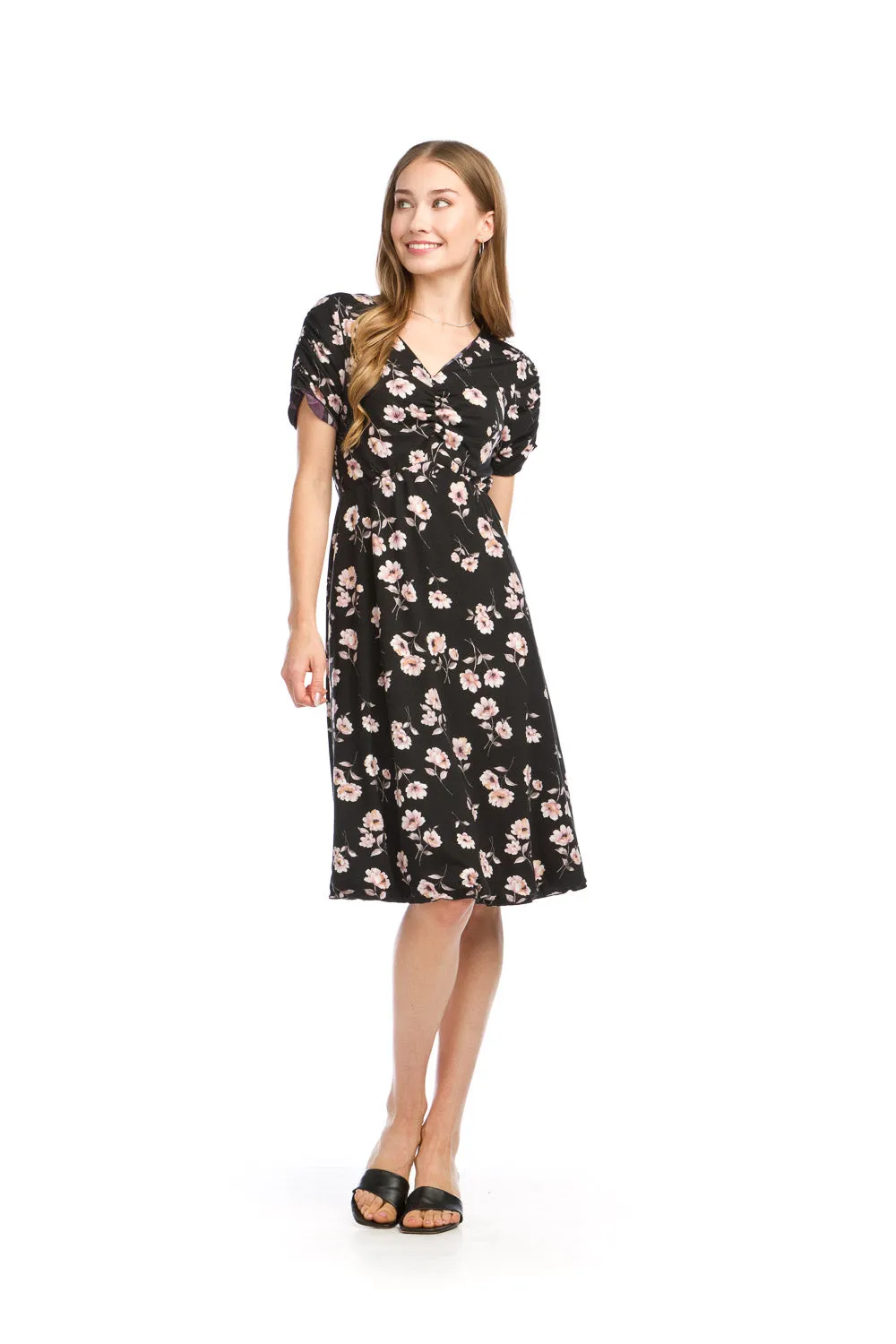 SALE Papillon PD16720 Purple Floral Mesh Jersey Reversible Dress