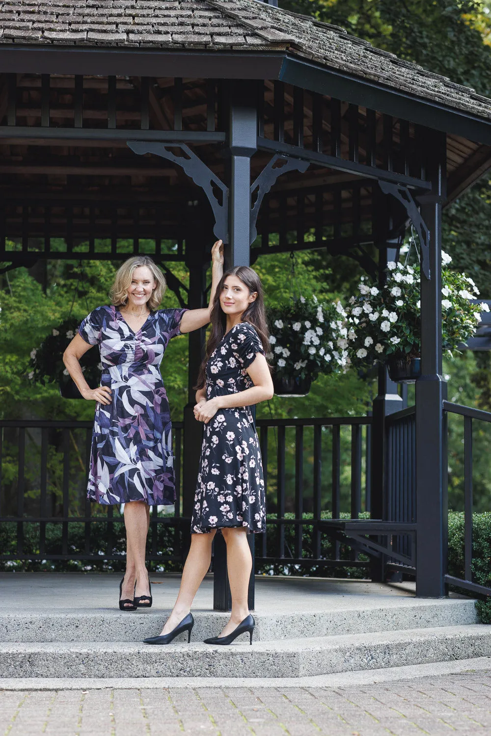 SALE Papillon PD16720 Purple Floral Mesh Jersey Reversible Dress