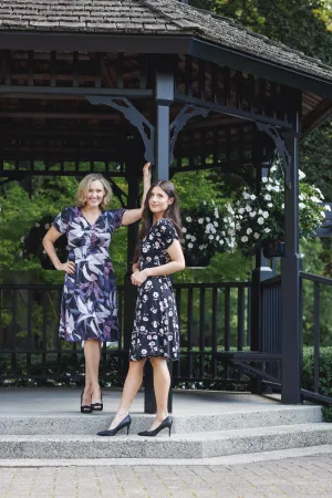 SALE Papillon PD16720 Purple Floral Mesh Jersey Reversible Dress