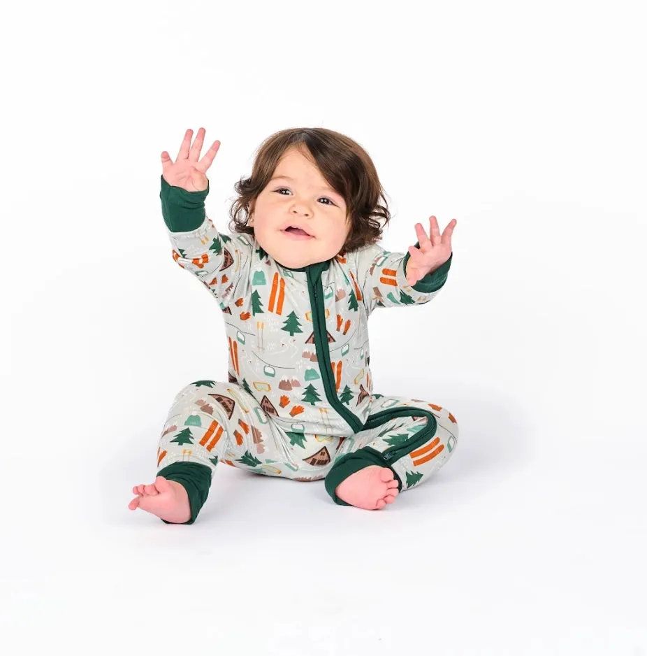 Ski Day Winter Bamboo Convertible Baby Pajamas