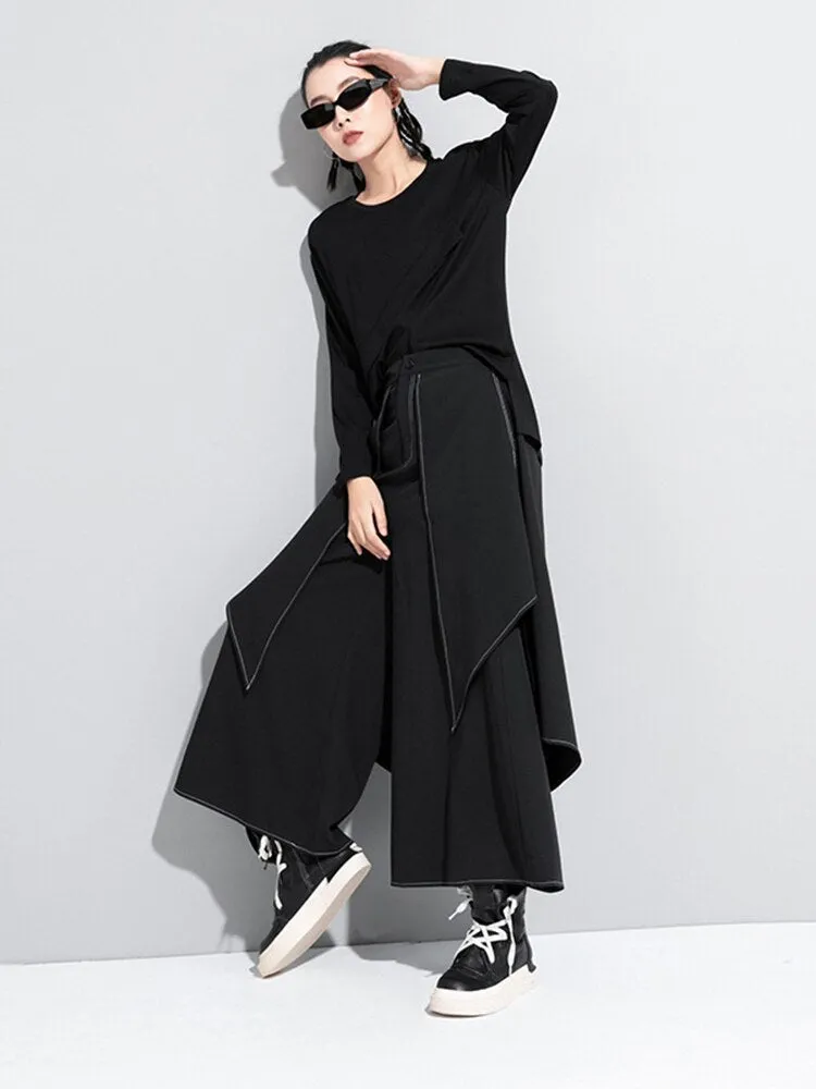 Split Joint Long Wide Loose Fit Pants