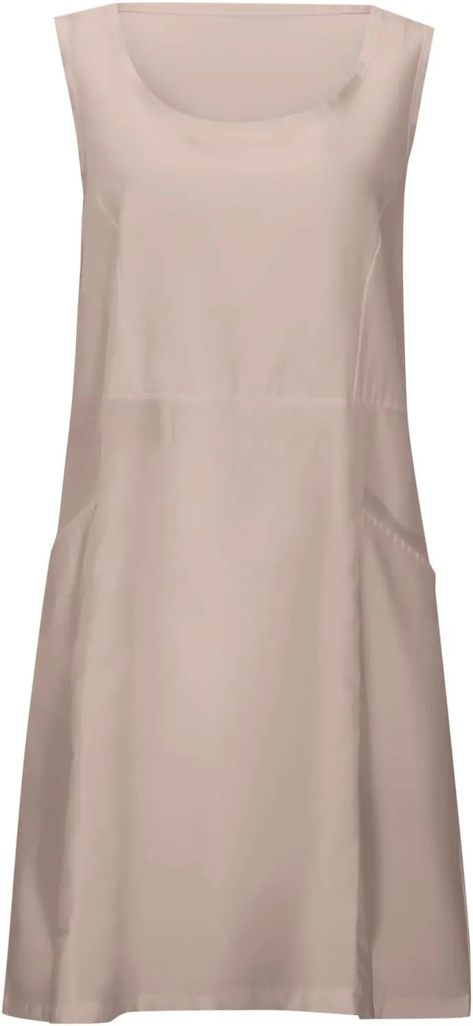 Summer Crinkle Linen Sundress for Women Sleeveless Tank Dress Breathable Beach Wedding Guest & Vacation Dress