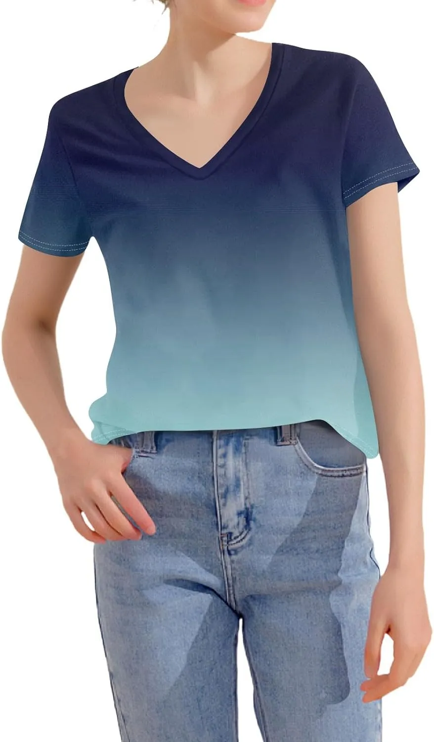Summer Tops for Women 2025 Short Sleeve V Neck Plus Size Womens Tops Drssy Casual Shirts for Women Blouese Trendy
