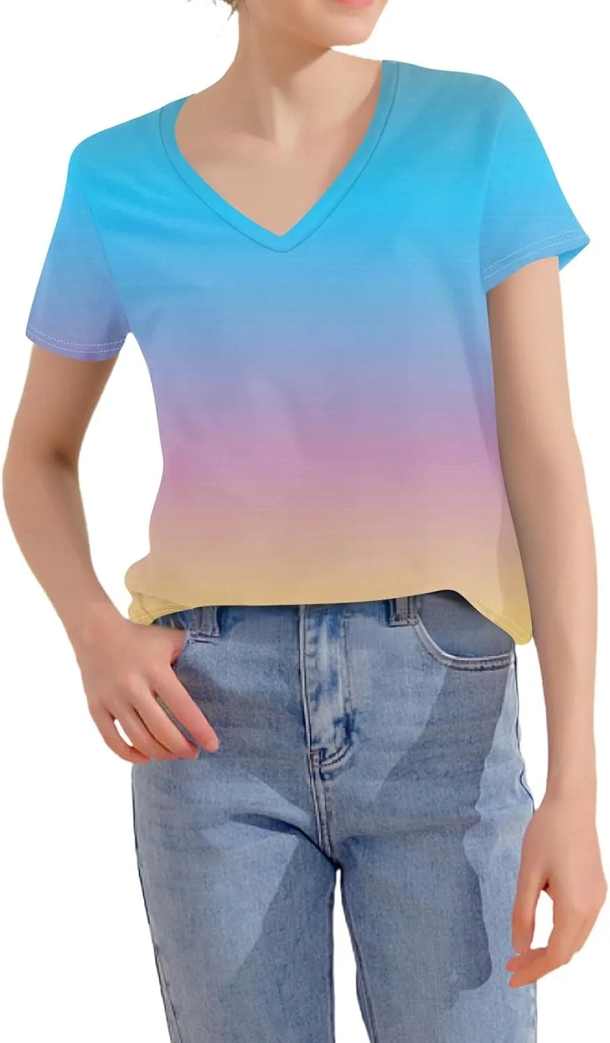 Summer Tops for Women 2025 Short Sleeve V Neck Plus Size Womens Tops Drssy Casual Shirts for Women Blouese Trendy