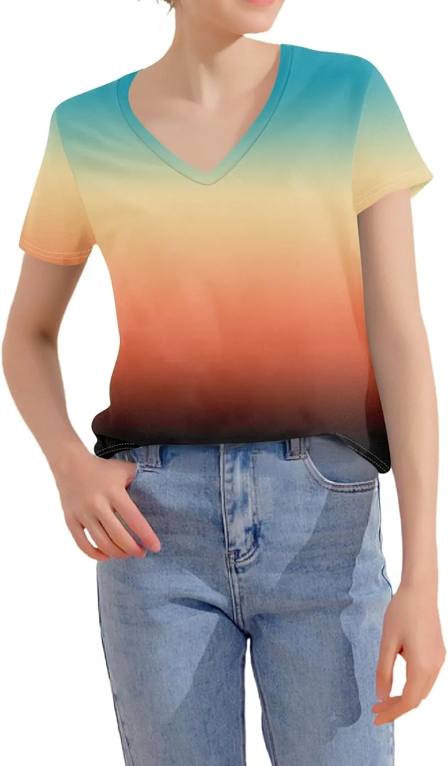 Summer Tops for Women 2025 Short Sleeve V Neck Plus Size Womens Tops Drssy Casual Shirts for Women Blouese Trendy