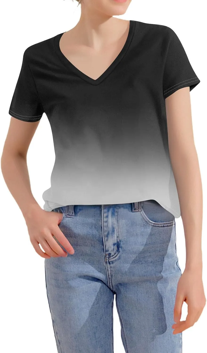 Summer Tops for Women 2025 Short Sleeve V Neck Plus Size Womens Tops Drssy Casual Shirts for Women Blouese Trendy