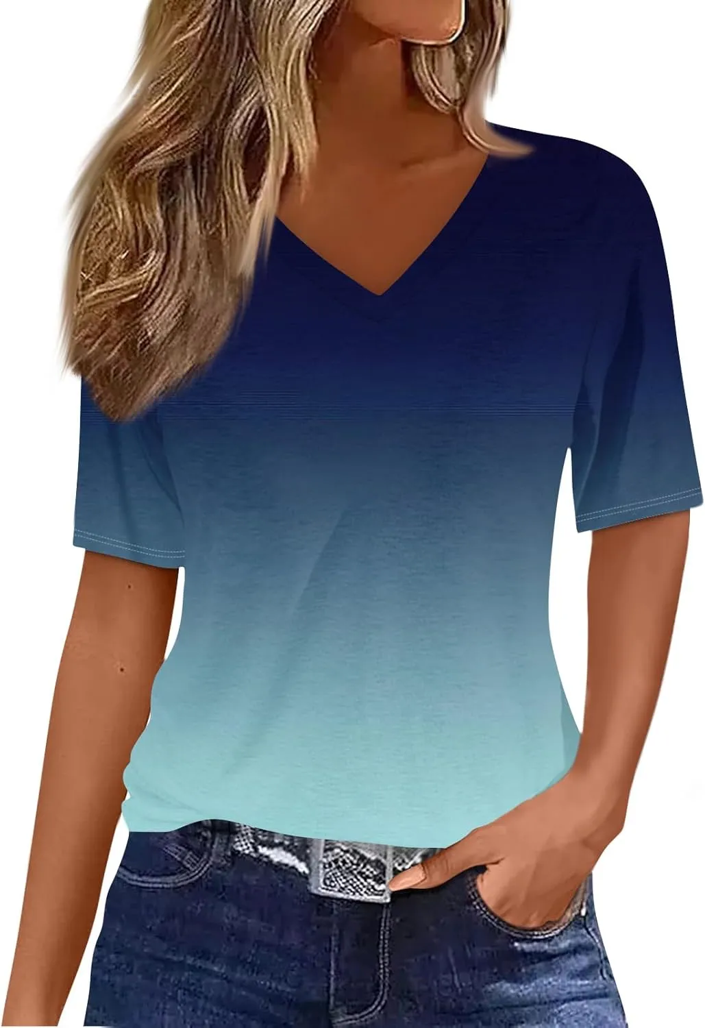 Summer Tops for Women 2025 Short Sleeve V Neck Plus Size Womens Tops Drssy Casual Shirts for Women Blouese Trendy