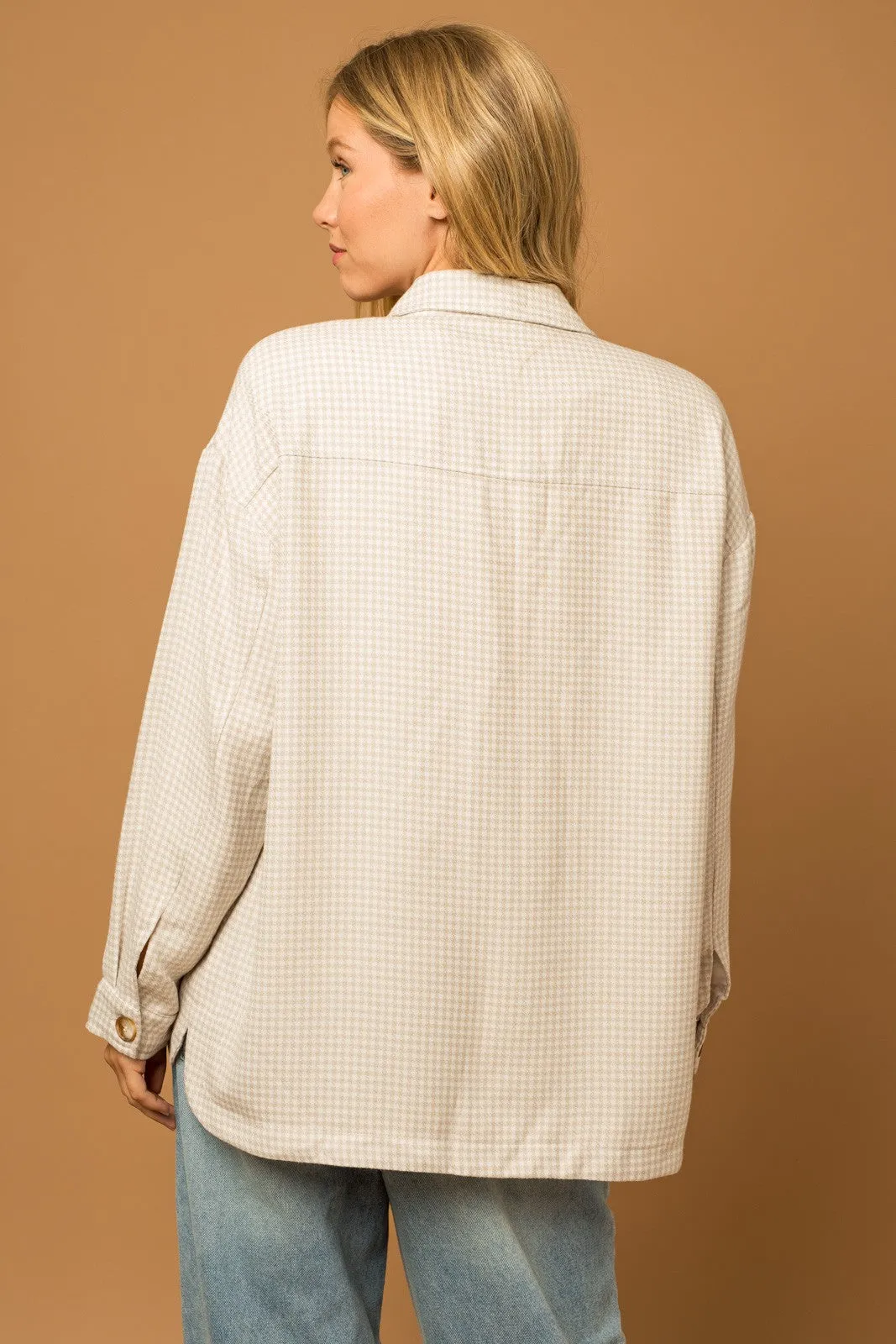 Taupe Gingham Oversized Jacket - Final Sale
