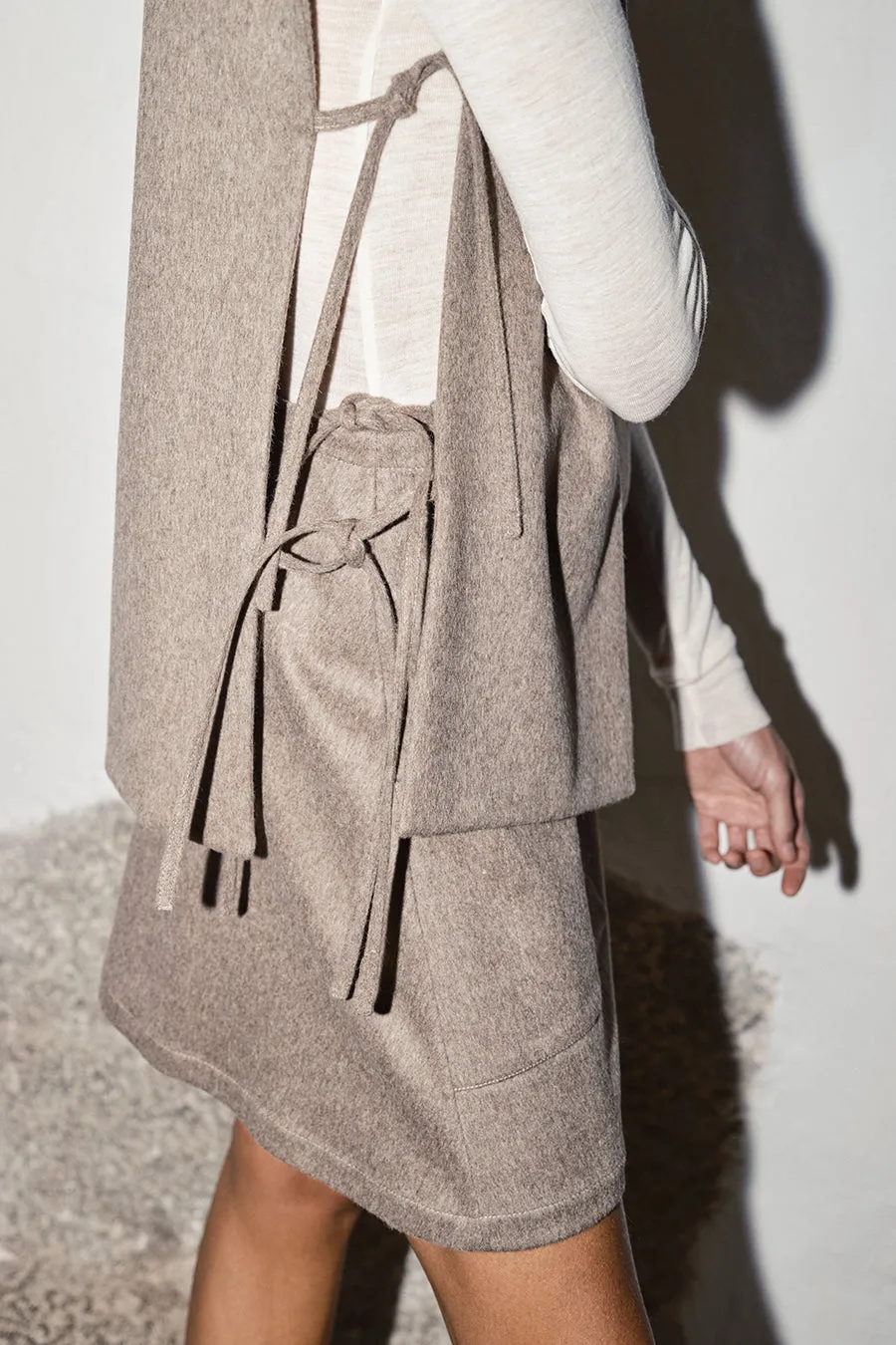 Taupe Loden Wool Vest