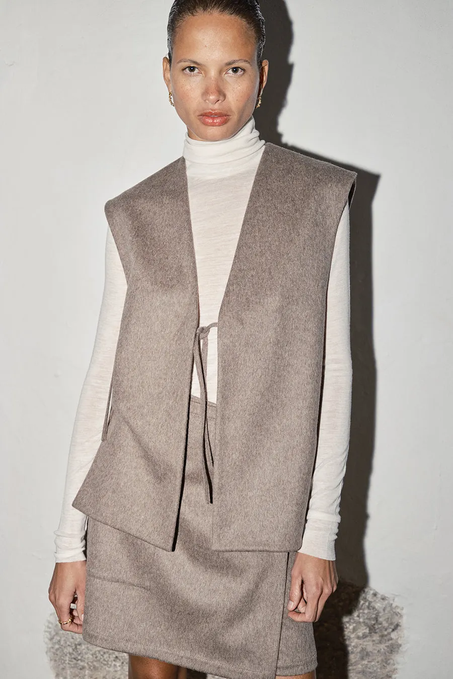 Taupe Loden Wool Vest