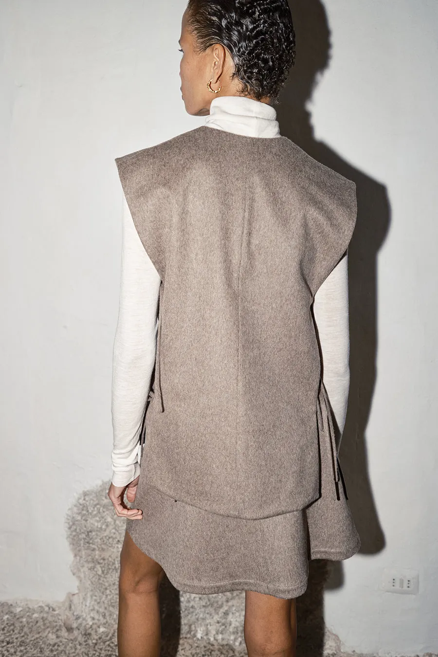 Taupe Loden Wool Vest