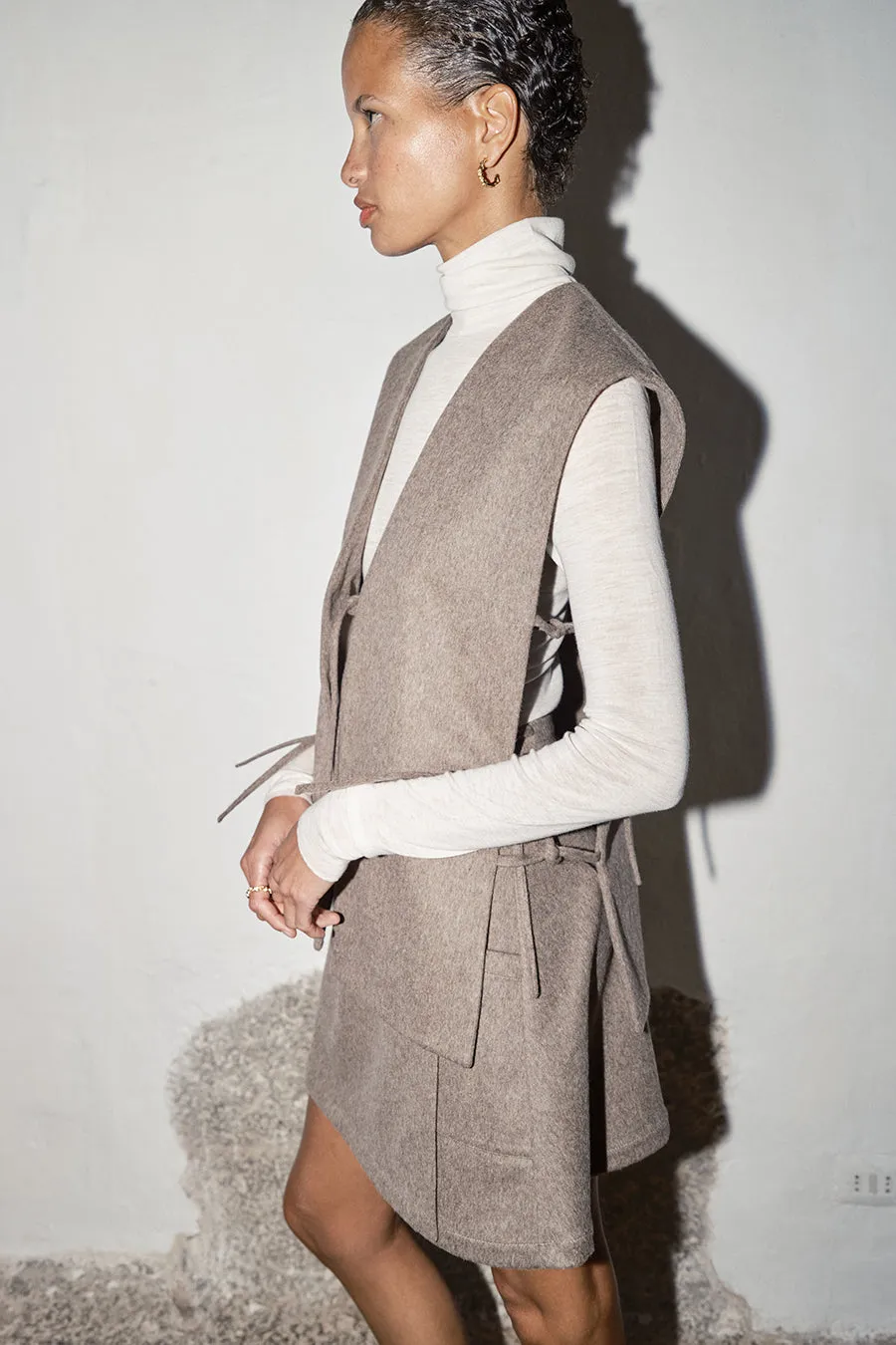 Taupe Loden Wool Vest