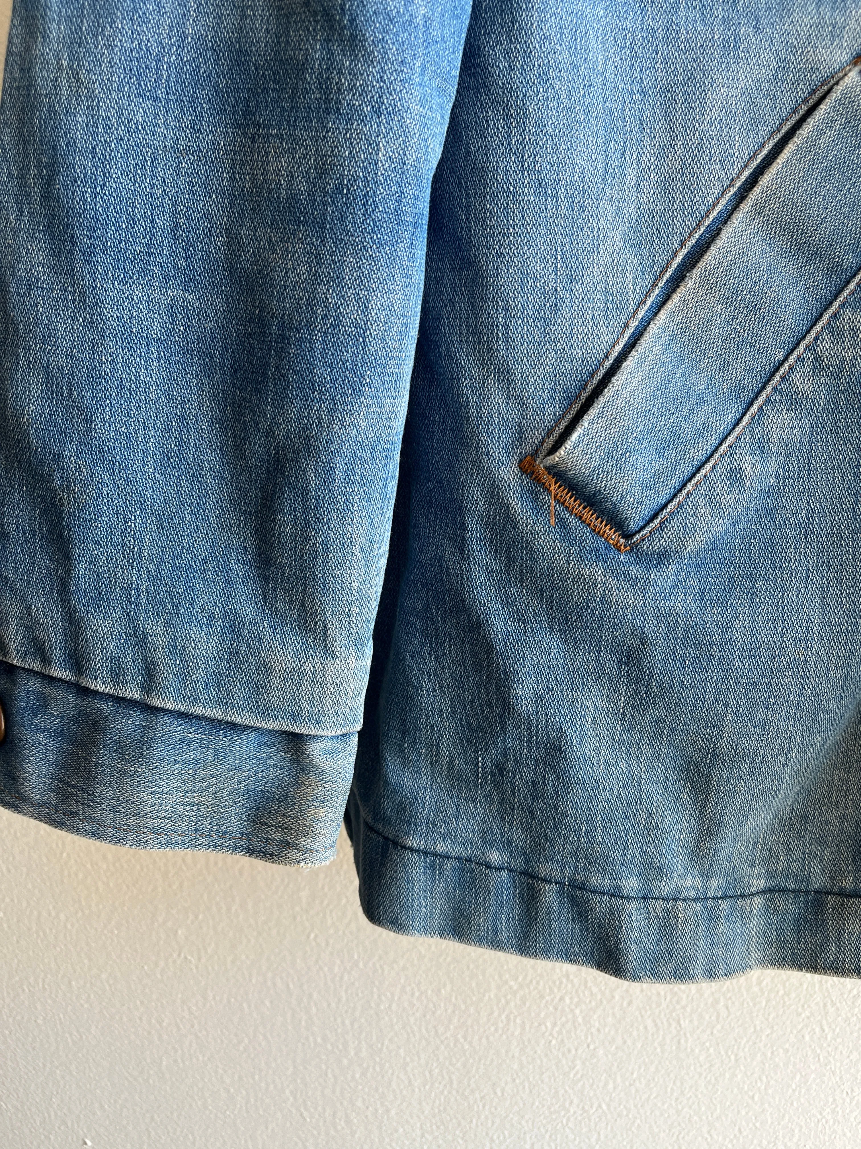 Vintage 1970s Wrangler Sherpa-Lined Denim Coat