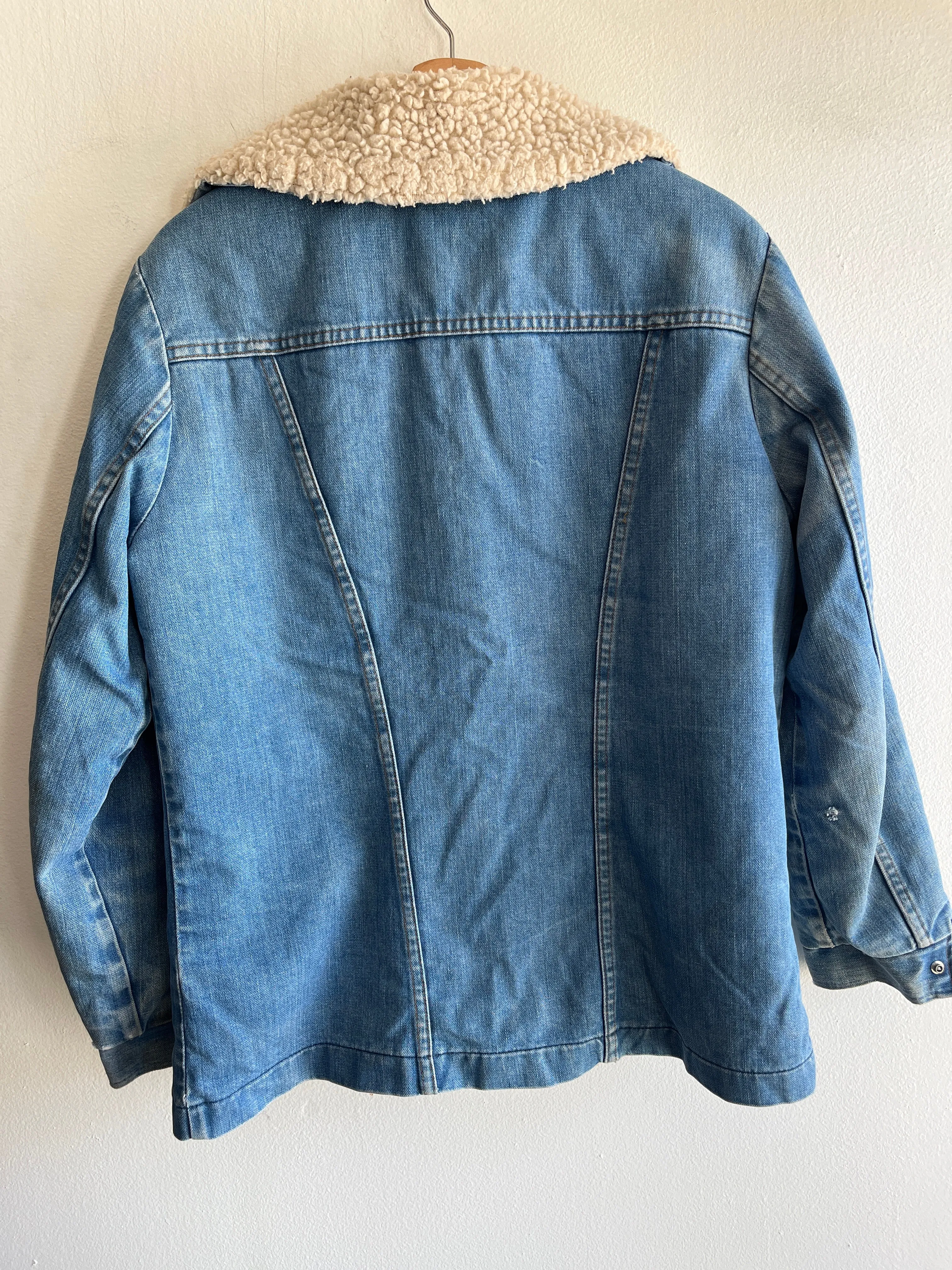 Vintage 1970s Wrangler Sherpa-Lined Denim Coat