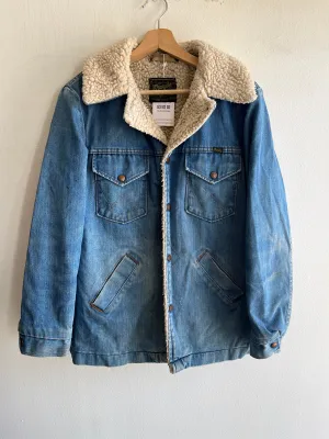Vintage 1970s Wrangler Sherpa-Lined Denim Coat