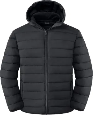 wantdo Men's Big and Tall Lightweight Puffer Jacket Quilted Warm Winter Coat Windproof Winter Jackets with Hood