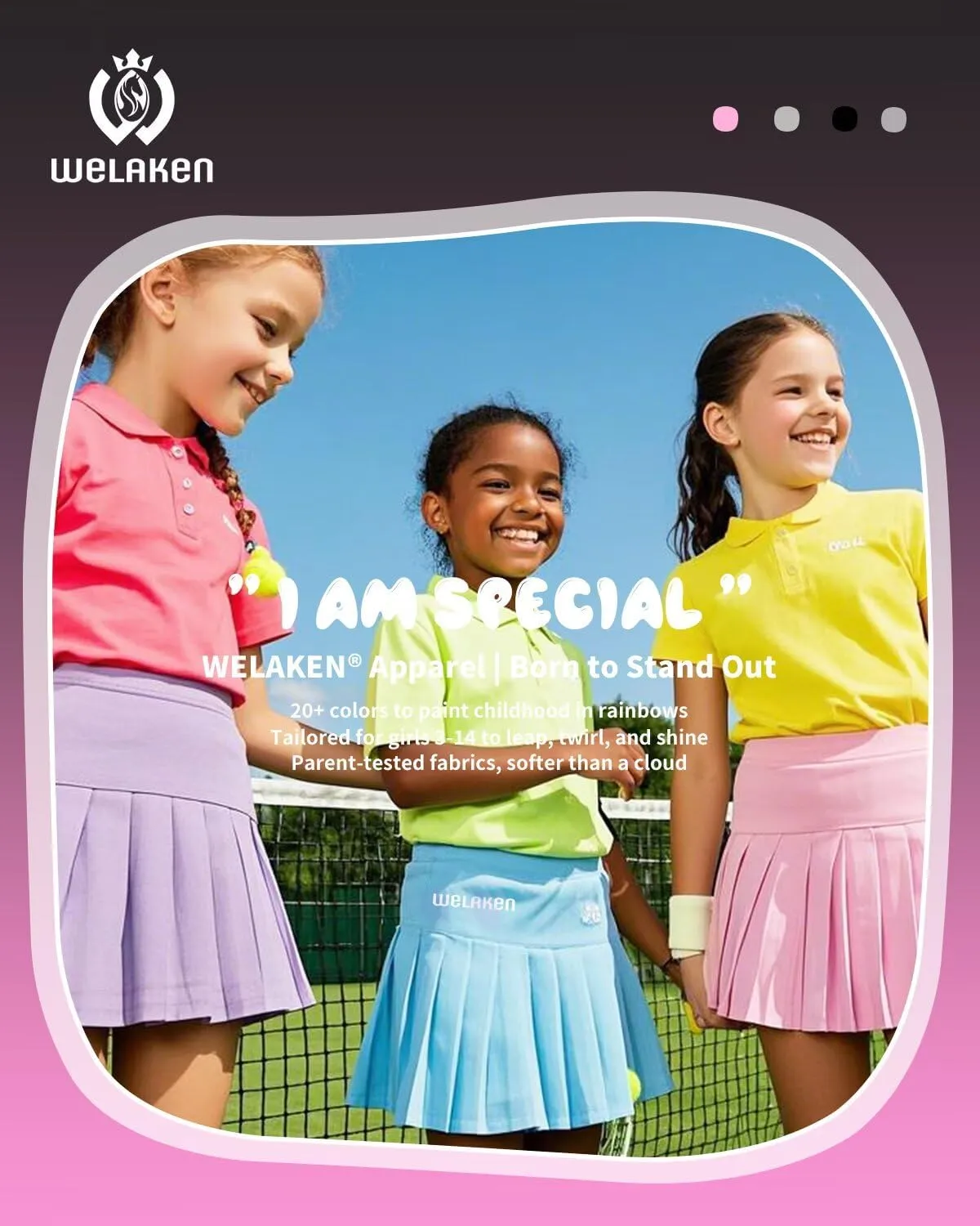 WELAKEN Girls' Pleated Skirt Flowy Elastic Waist Chiffon Athletic Skorts